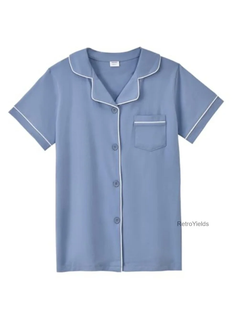 Kids Pajama Set Short Sleeve Button Down Cotton Blend 2 Piece Sleepwear